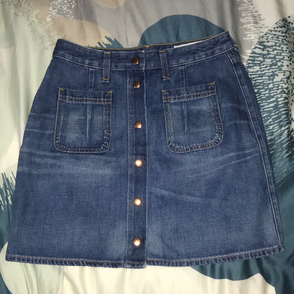 Rag & bone button down denim skirt